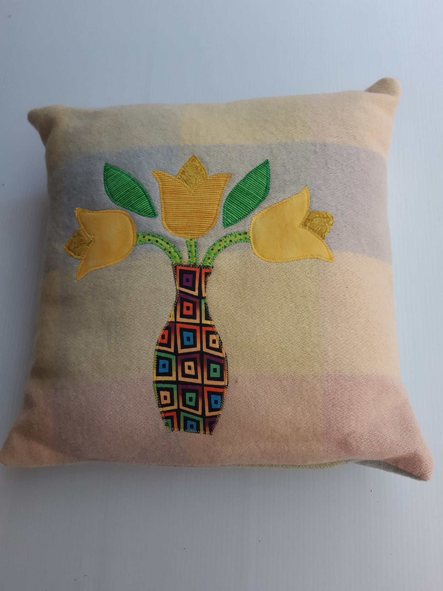 Handmade Cushion Cover - Floral Applique