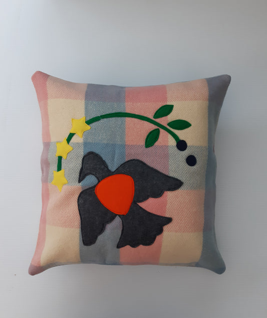 Handmade Cushion Cover - Dove Applique